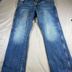 Wrangler Retro Jeans Mens 33x30 Blue Relaxed Boot Cut Denim Stretch